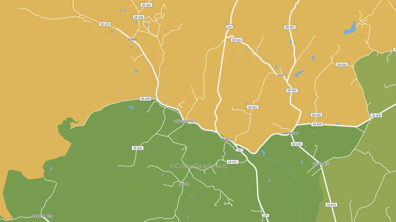Banco, VA Map of Murder Rates