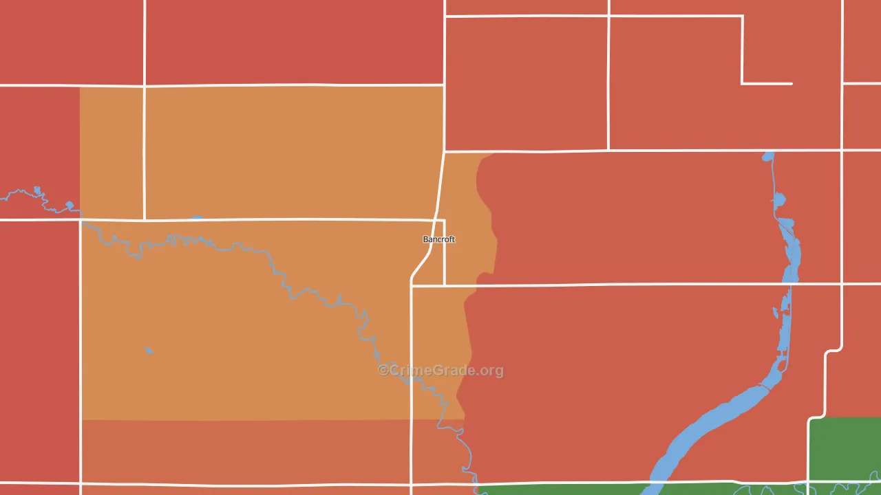 Bancroft, IA Map of Murder Rates