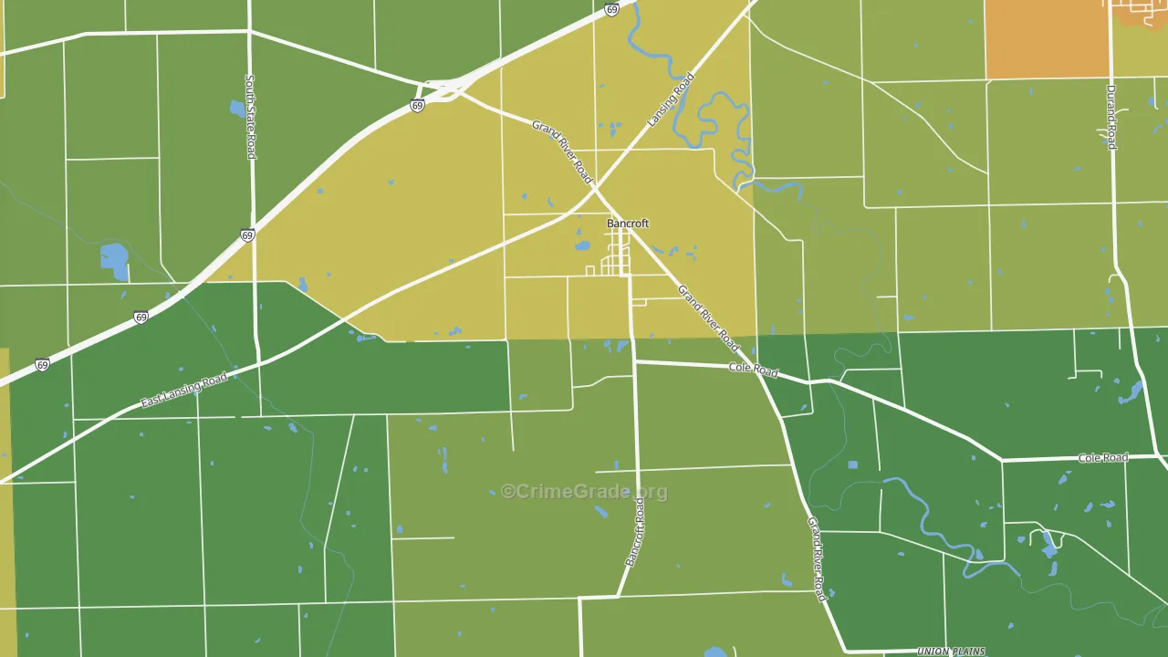 Bancroft, MI Map of Murder Rates