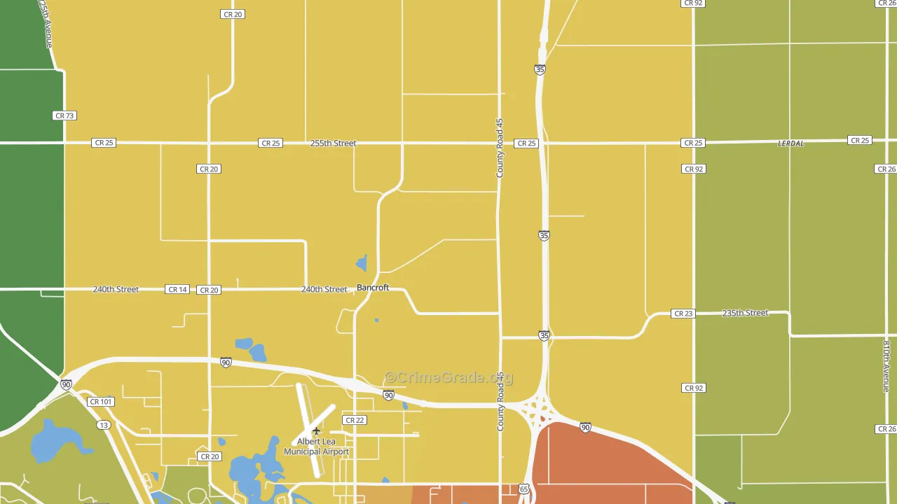 Bancroft, MN Map of Murder Rates