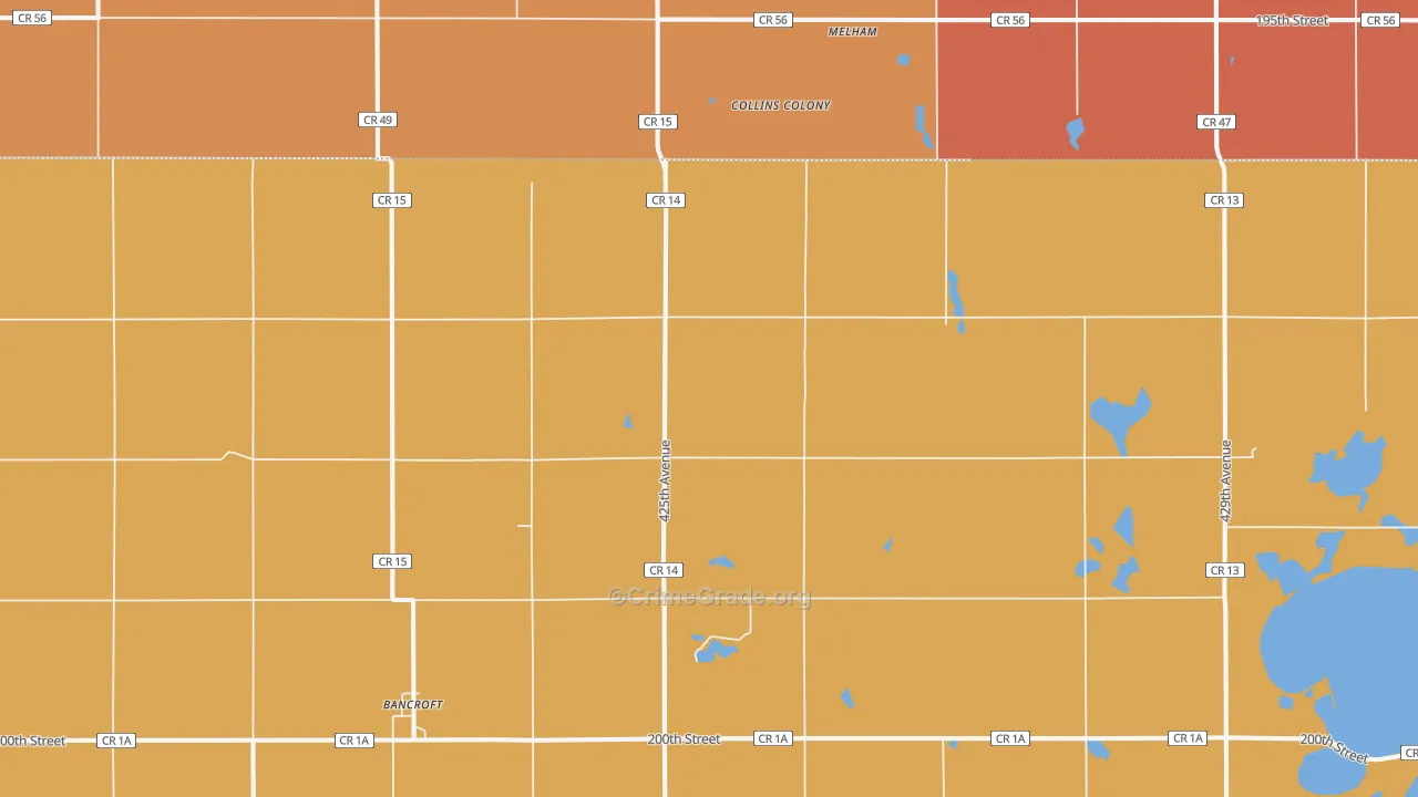 Bancroft, SD Map of Murder Rates