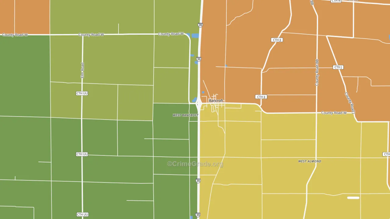 Bancroft, WI Map of Murder Rates