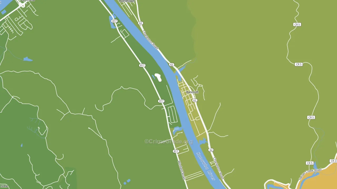 Bancroft, WV Map of Murder Rates