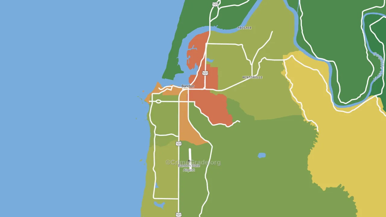 Bandon, OR Map of Murder Rates
