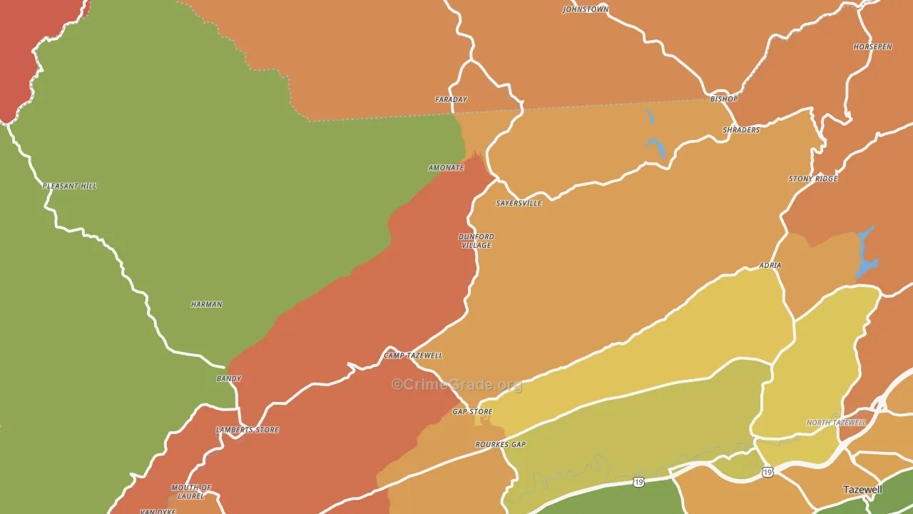 Bandy, VA Map of Murder Rates