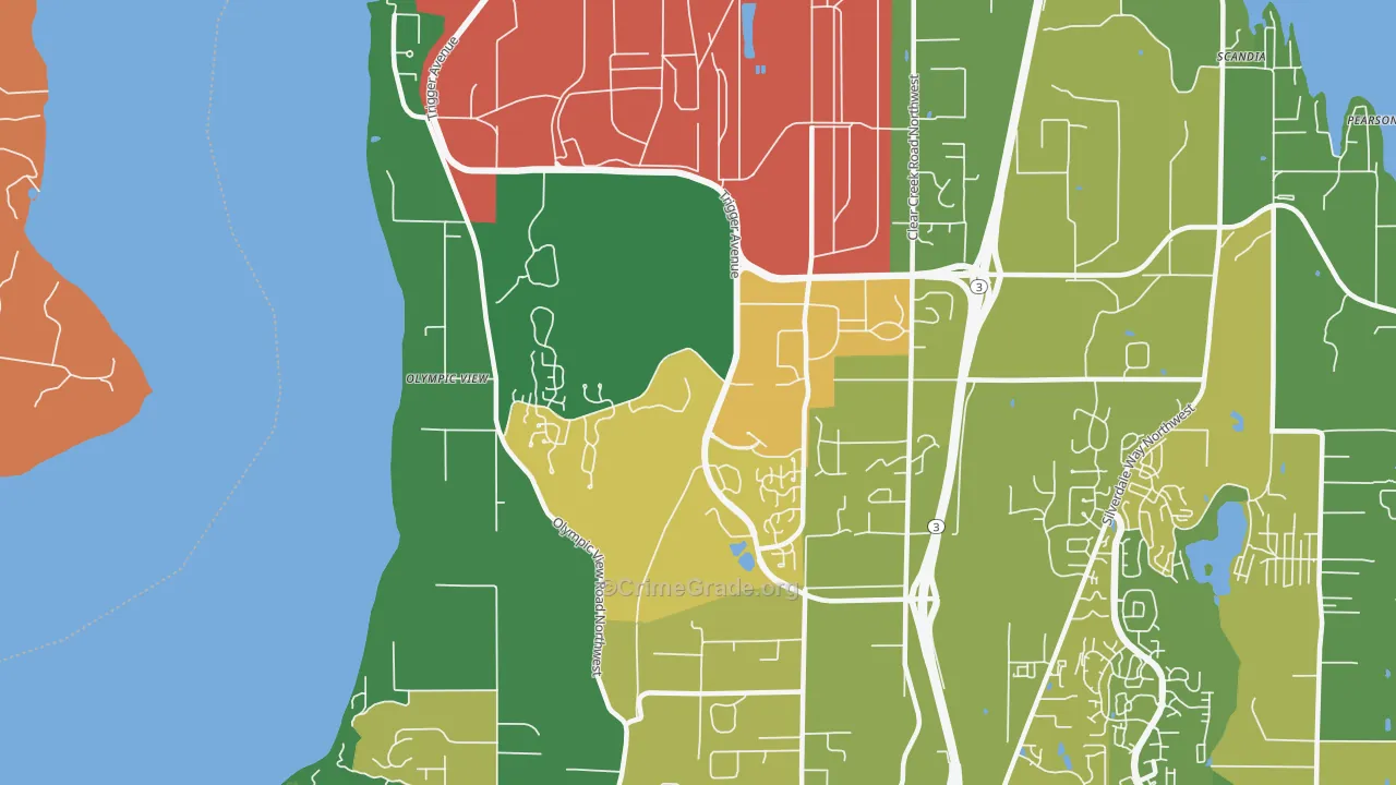 Bangor Base, WA Map of Murder Rates