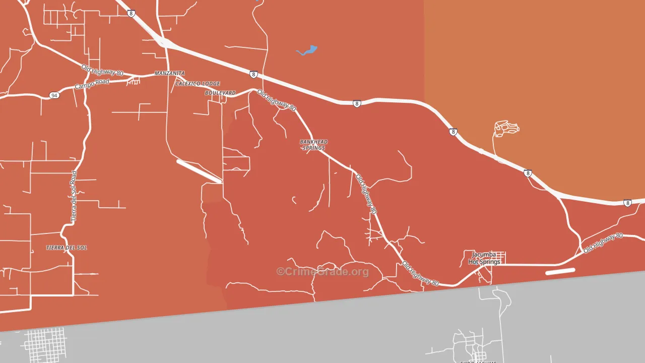 Bankhead Springs, CA Map of Murder Rates