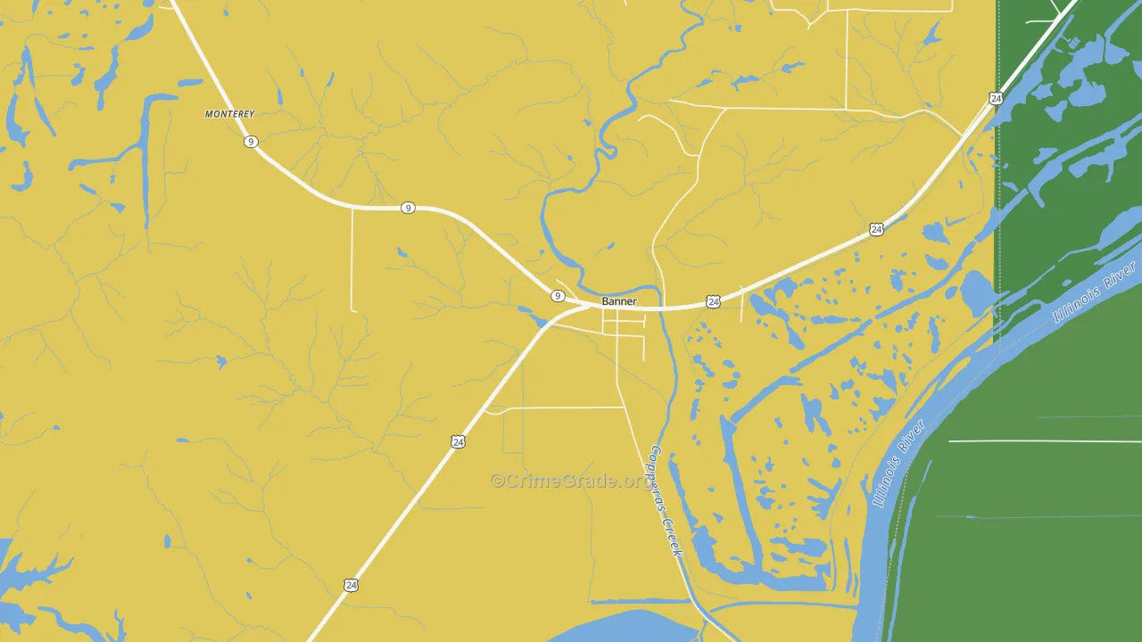 Banner, IL Map of Murder Rates