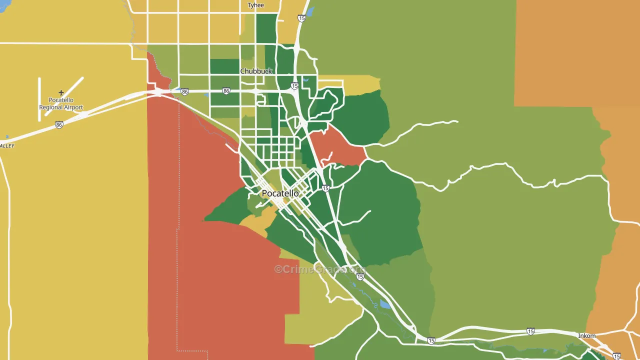 Bannock County, ID Map of Murder Rates