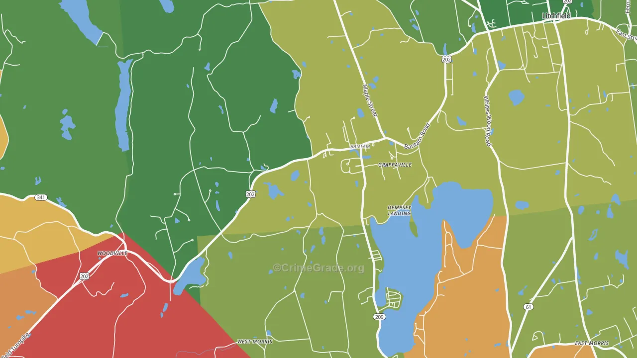 Bantam, CT Map of Murder Rates
