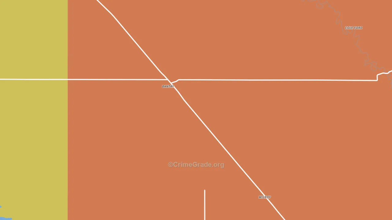 Bantry, ND Map of Murder Rates