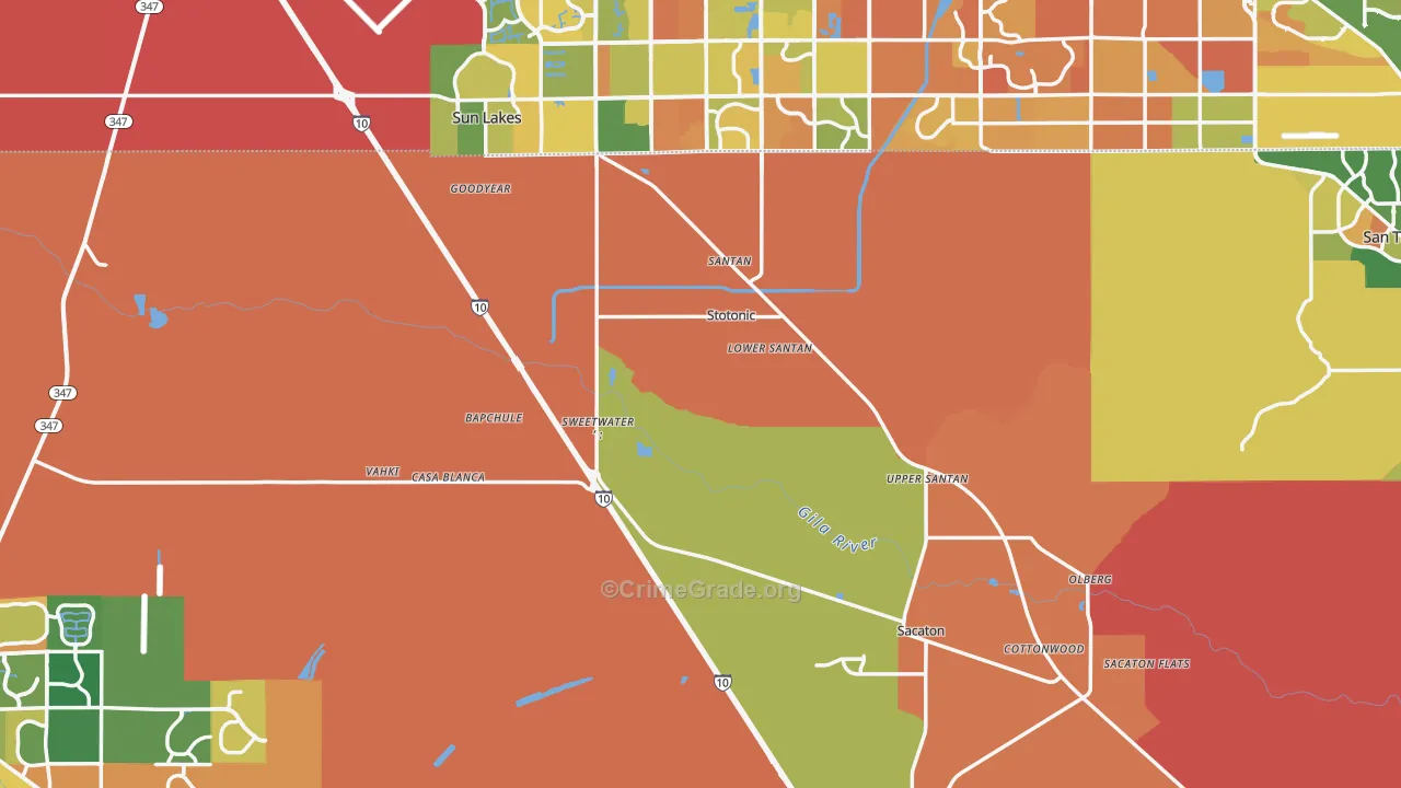 Bapchule, AZ Map of Murder Rates