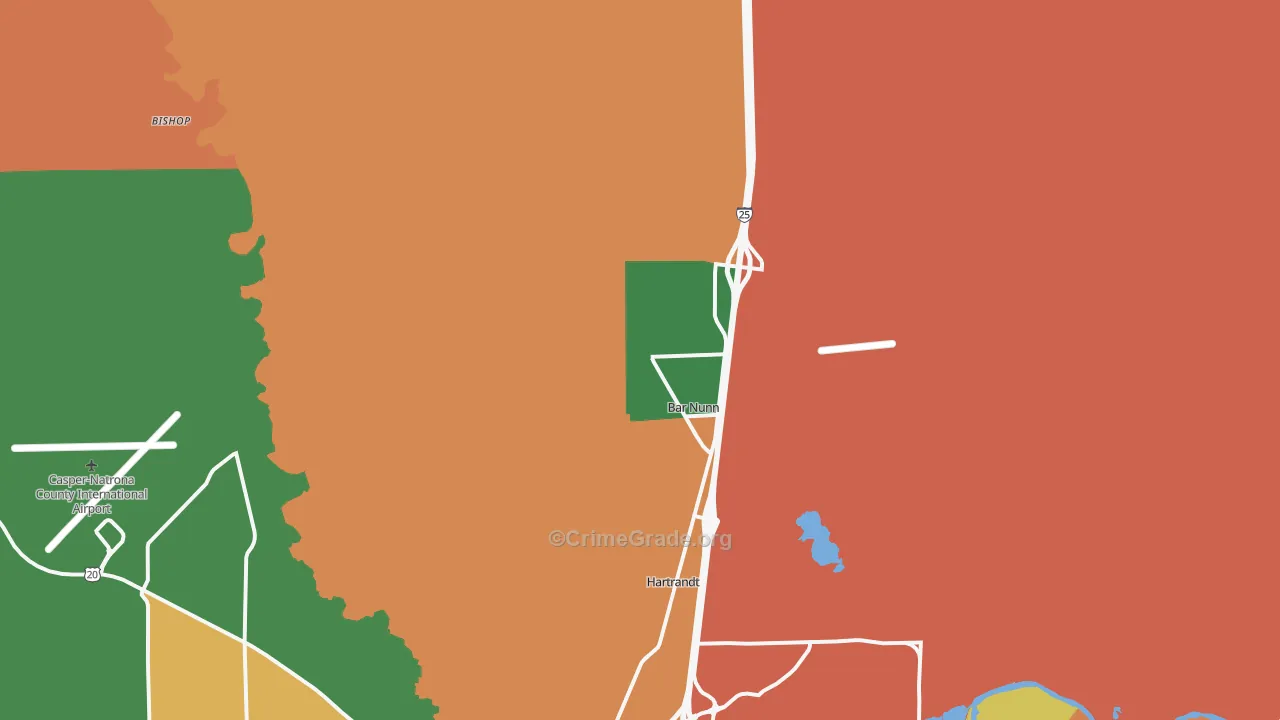 Bar Nunn, WY Map of Murder Rates