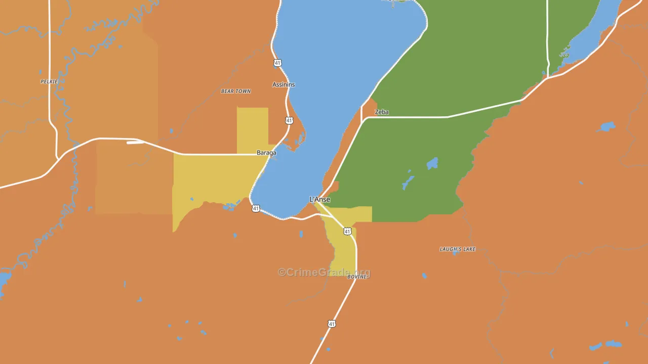 Baraga County, MI Map of Murder Rates