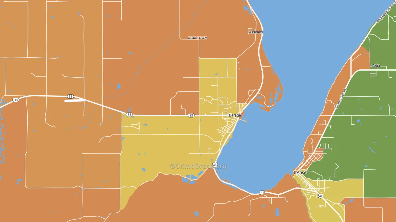 Baraga, MI Map of Murder Rates