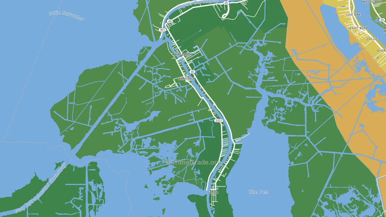 Barataria, LA Map of Murder Rates