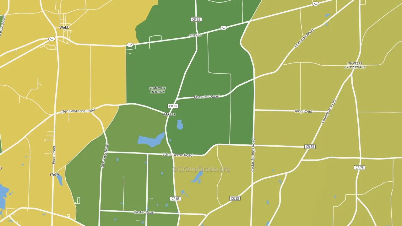Barber, AL Map of Murder Rates