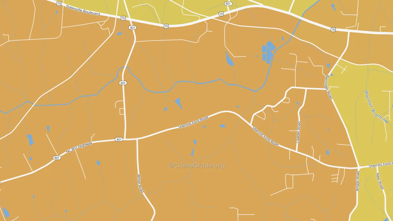 Barber, NC Map of Murder Rates