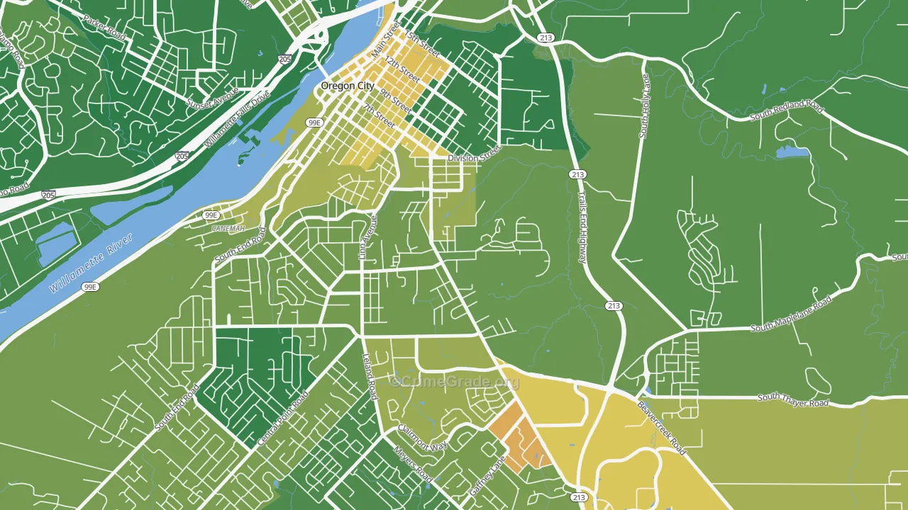 Barclay Hills, Oregon City, OR Map of Murder Rates