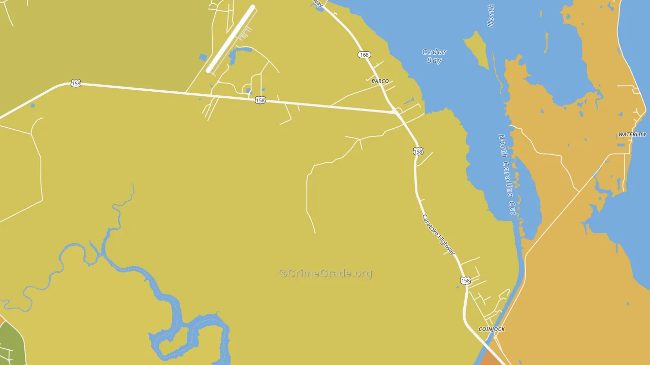 Barco, NC Map of Murder Rates