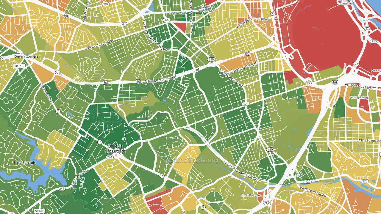 Barcroft, Arlington, VA Map of Murder Rates