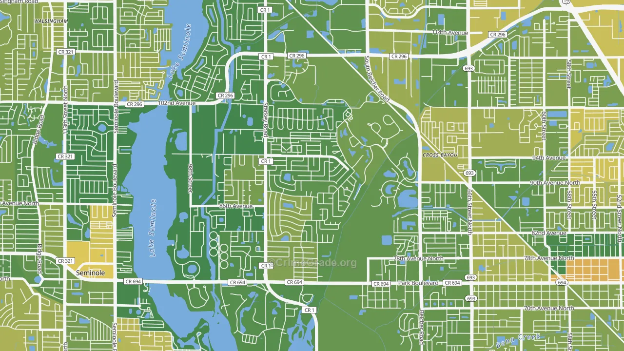 Bardmoor, FL Map of Murder Rates