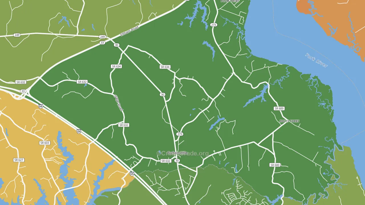 Barhamsville, VA Map of Murder Rates