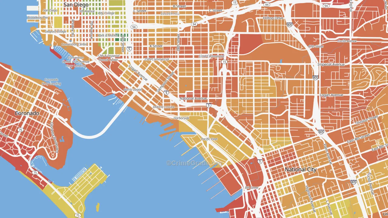 Bario Logan, San Diego, CA Map of Murder Rates