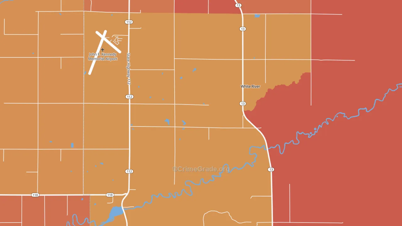 Barksdale, WI Map of Murder Rates