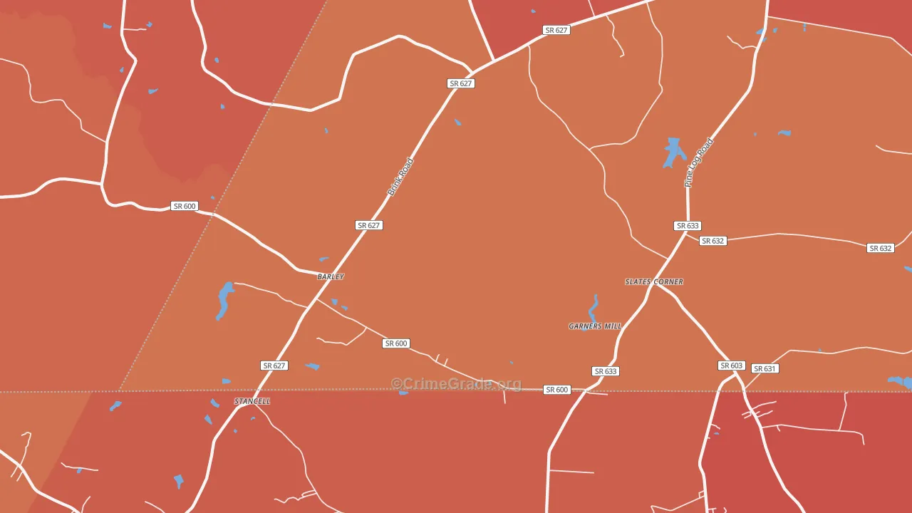 Barley, VA Map of Murder Rates