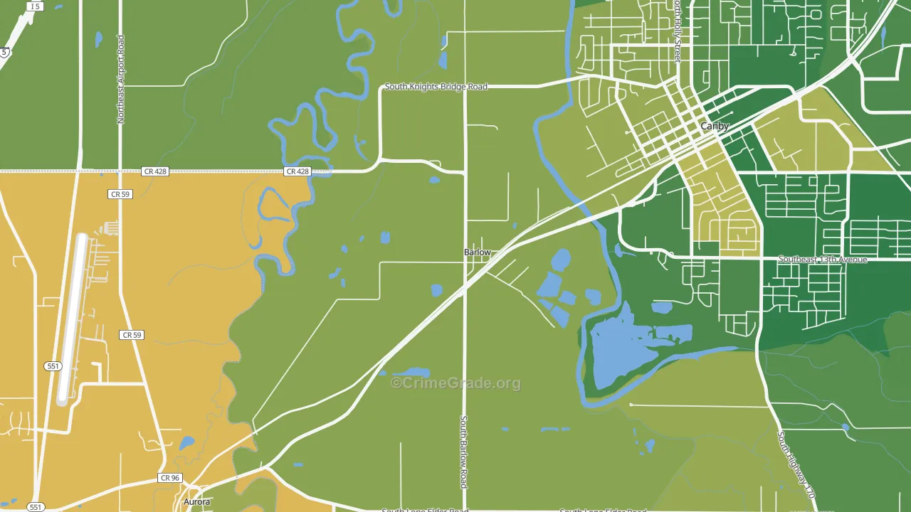 Barlow, OR Map of Murder Rates