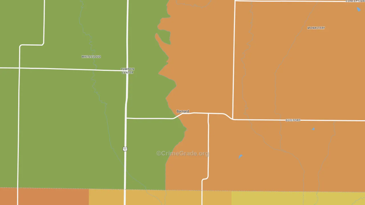 Barnard, MO Map of Murder Rates