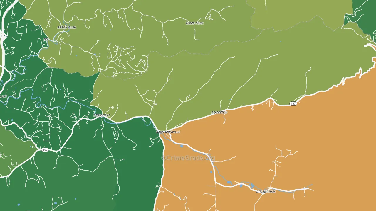 Barnardsville, NC Map of Murder Rates