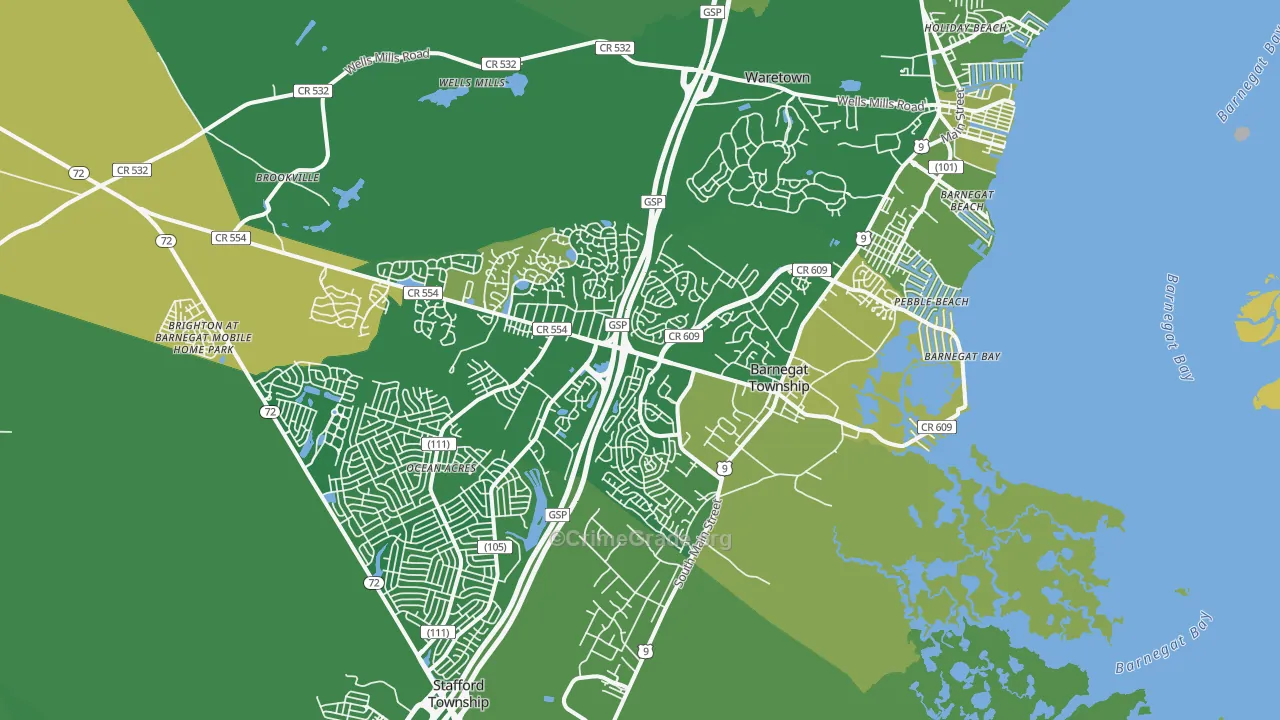 Barnegat, NJ Map of Murder Rates