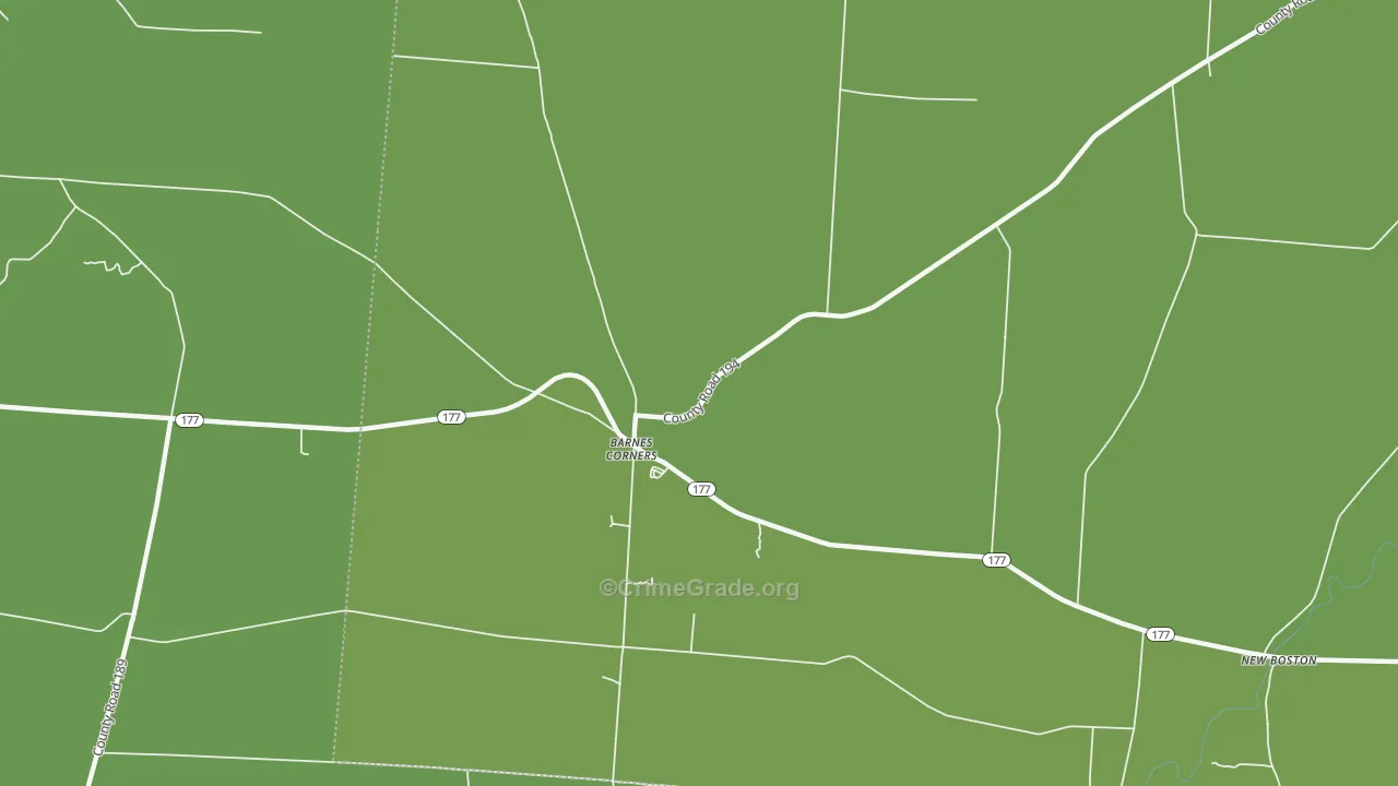 Barnes Corners, NY Map of Murder Rates