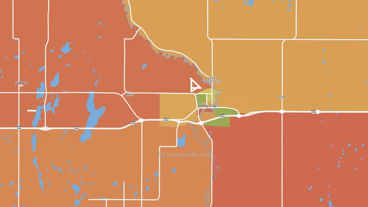 Barnes County, ND Map of Murder Rates