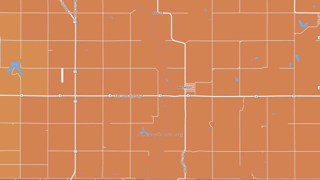 Barneston, NE Map of Murder Rates