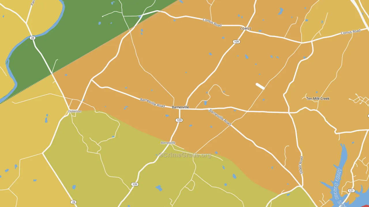 Barnesville, MD Map of Murder Rates