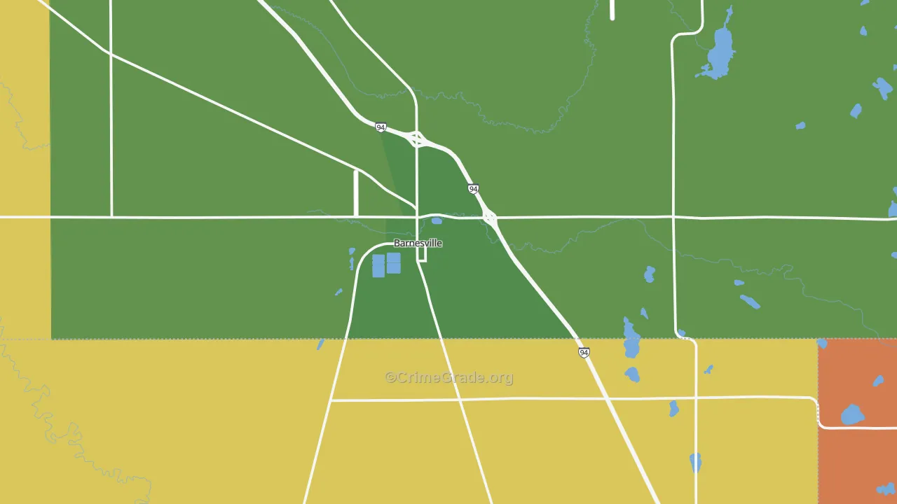 Barnesville, MN Map of Murder Rates