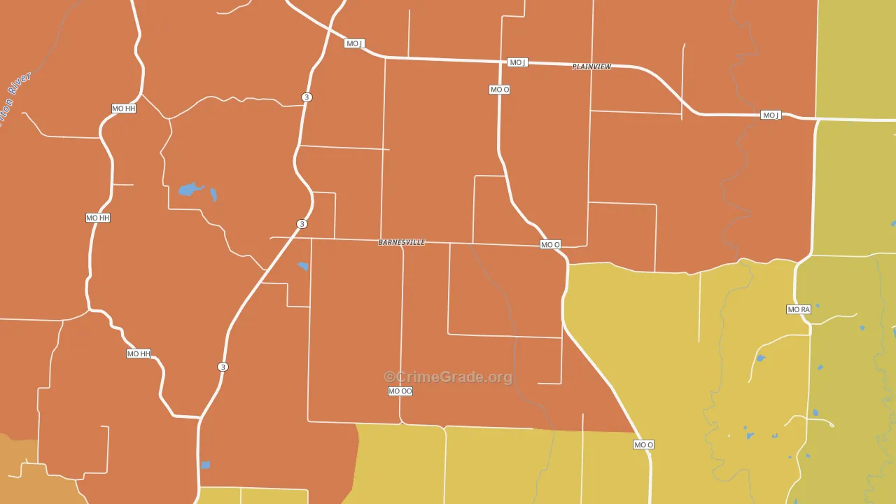 Barnesville, MO Map of Murder Rates