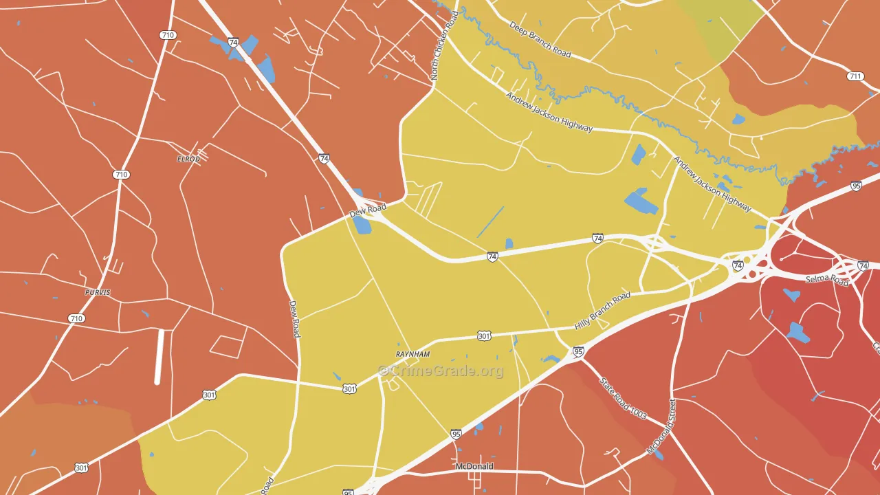 Barnesville, NC Map of Murder Rates