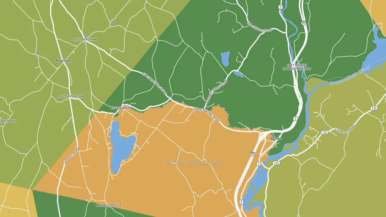 Barnet, VT Map of Murder Rates