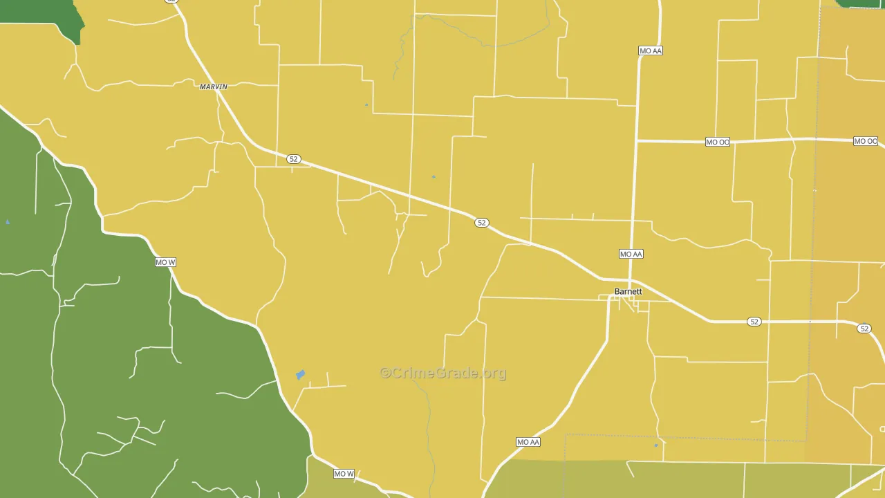 Barnett, MO Map of Murder Rates