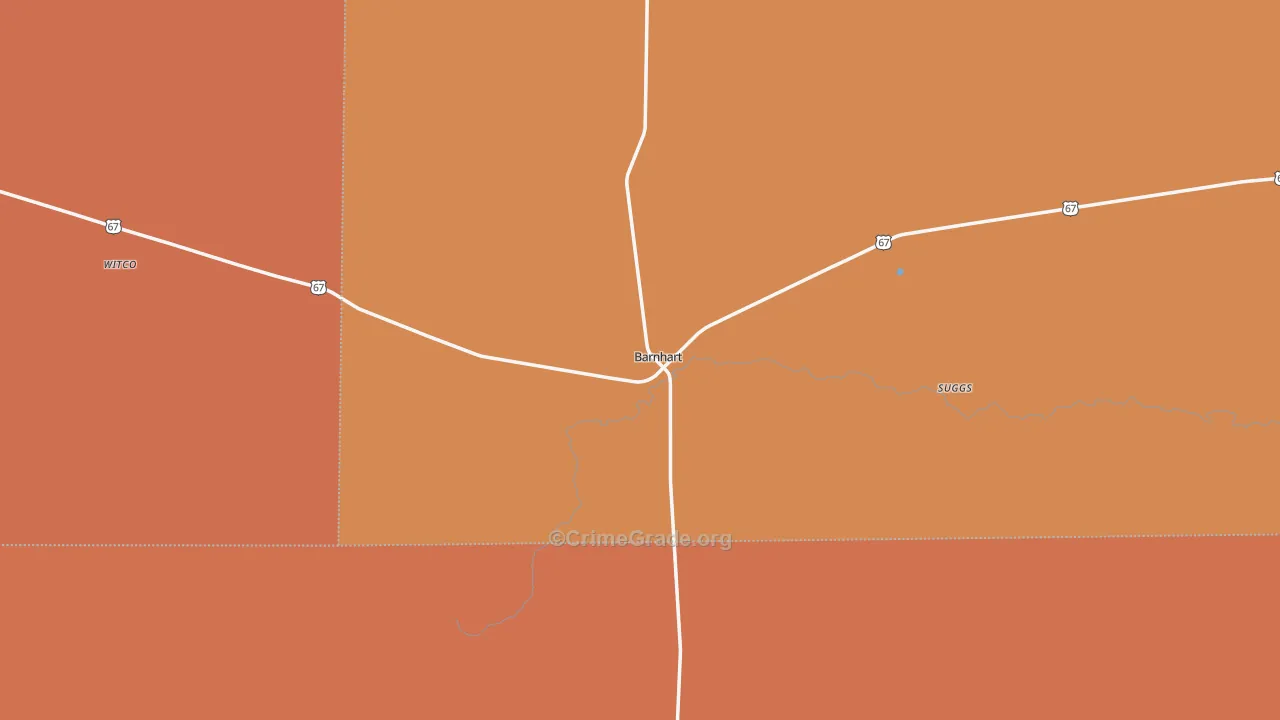 Barnhart, TX Map of Murder Rates