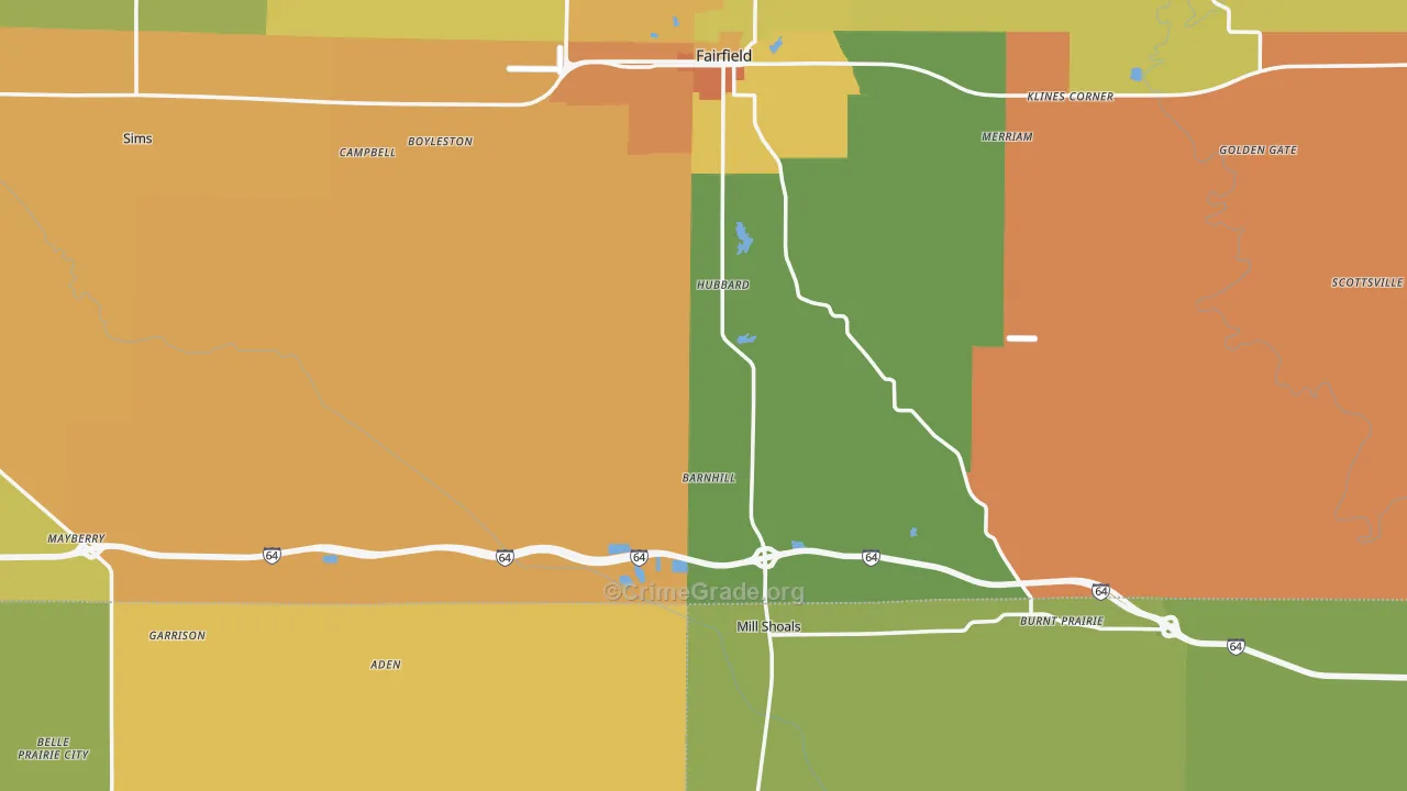 Barnhill, IL Map of Murder Rates