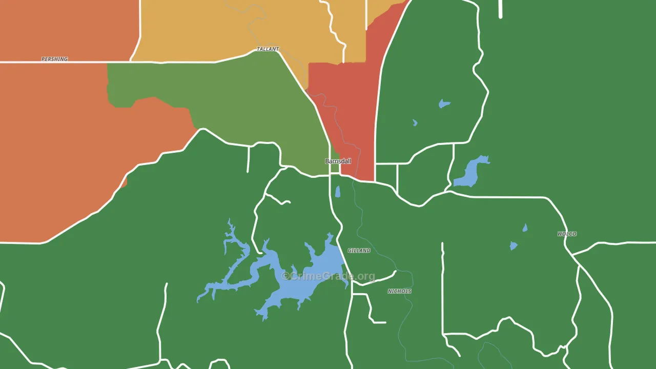Barnsdall, OK Map of Murder Rates