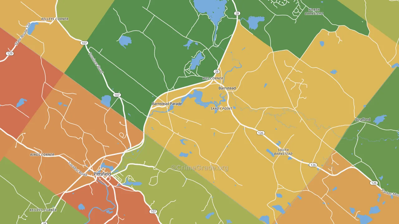 Barnstead, NH Map of Murder Rates