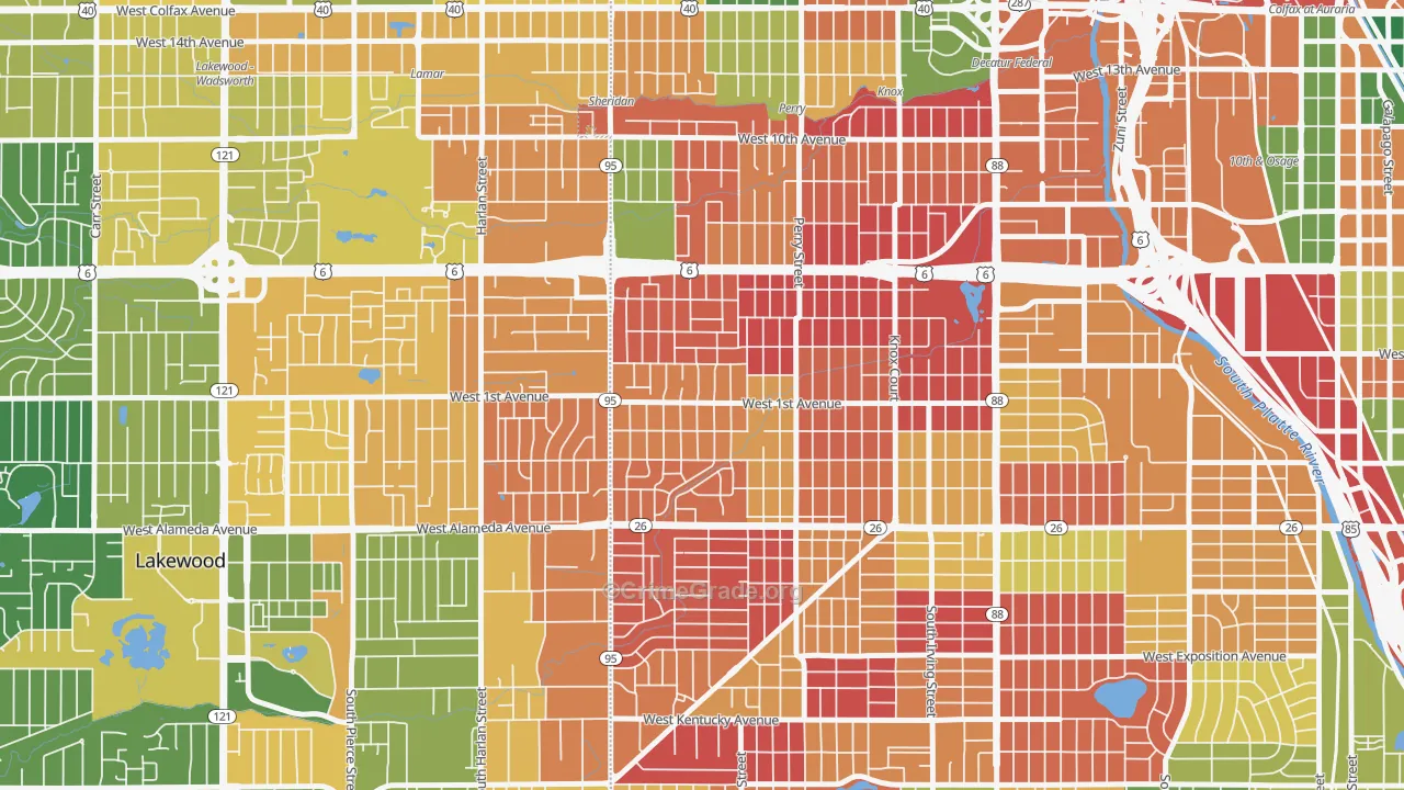 Barnum West, Denver, CO Map of Murder Rates