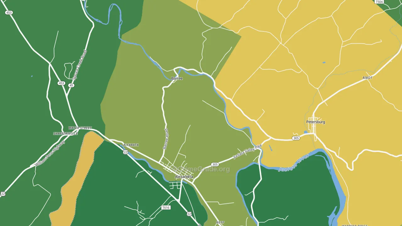 Barree, PA Map of Murder Rates