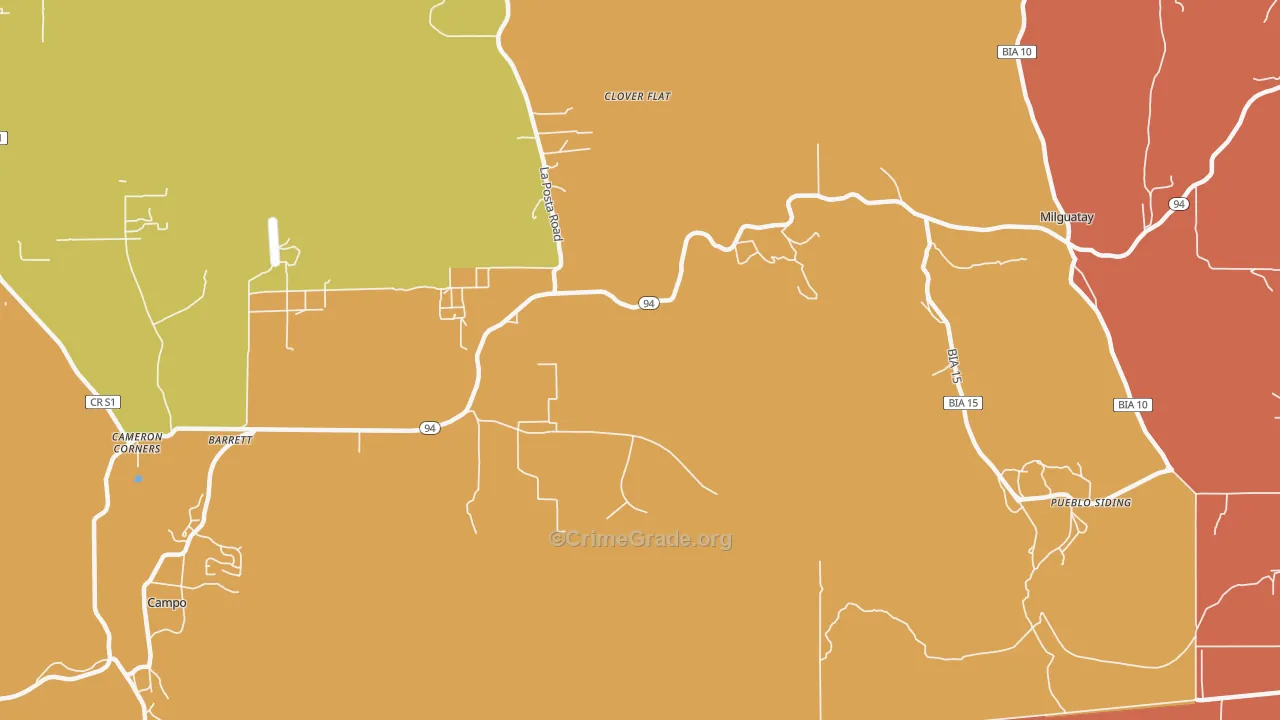 Barrett, CA Map of Murder Rates